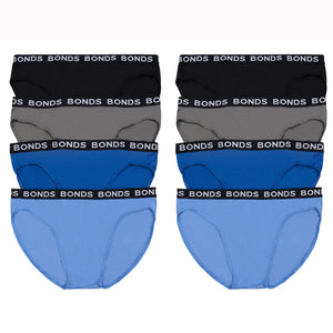 8 Pack Bonds Hipster Briefs Mens Plus Size Undies Underwear Assorted Bulk Comfy Cotton MVY94W