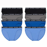 8 Pack Bonds Hipster Briefs Mens Plus Size Undies Underwear Assorted Bulk Comfy Cotton MVY94W