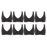8 Pack Sloggi Zero Feel 2.0 Soft Bras Womens Crop Top Padded Black Bulk Invisible Comfort Wire Free Wireless