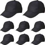 8x Portwest Six Panel Baseball Bump Cap Adjustable Curve Plain Safety Work Sun Hat Black Bulk B010