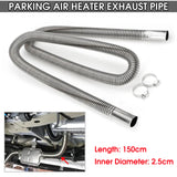 1.5m Exhaust Pipe Hose Tube Parking Air Heater Tank Diesel Stainless Steel Clamp