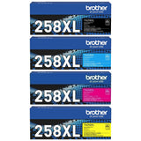 Brother TN258XL Ink Cartridge Toner Value Pack TN-258XL Black Magenta Cyan Yellow Genuine Original