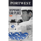 10 Pair Portwest Detectable Disposable Corded PU Soft Foam Ear Plugs Bulk Anti Noise Reduction Cancelling for Work Sleeping Blue with String EP30