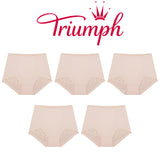 5 Pack Triumph Something Else Tum-E Lace Panties Underwear Beige Tummy Control Shapewear High Waisted Briefs Bulk Fresh Powder