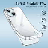 For Apple iPhone 15 Phone Case Cover and Tempered Glass Screen Protector Clear