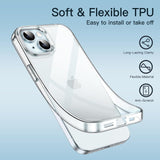 For Apple iPhone 15 PRO Clear Phone Case Cover and Soft Screen Protector Film