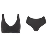Sloggi Zero Feel 2.0 Soft Bra and Brief Women Ladies Underwear Panties Black Set
