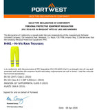 Portwest Hi Vis Waterproof Windproof Reflective Work Rain Pants Trousers H441 Safety Workwear