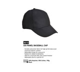 8x Portwest Six Panel Baseball Cap Adjustable Curve Plain Safety Work Sun Hat Black Bulk B010