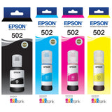 Epson T502 EcoTank 502 4 Ink Toner Bottle Value Pack Bulk Genuine Original