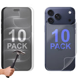 10 Set Tempered Glass Screen Protector for Apple iPhone 18 PRO MAX Front + Back Film Bulk
