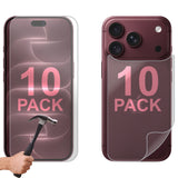 10 Set Tempered Glass Screen Protector for Apple iPhone 18 PRO Front + Film Back Bulk