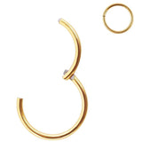 10mm Gold Ear Tragus Eyebrow Cartilage Septum Lip Nose Hoop Clicker Ring