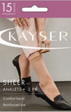 Kayser 2 Pack Sheer Anklets 15 Denier Women Stockings Socks Tights Beige H10203