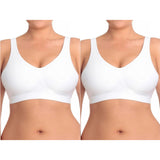 2x Playtex Comfort Revolution Flex Fit Contour Wirefree Wireless Padded Bra White Bulk