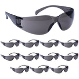12 Pack Portwest PW32 Wrap Around Spectacles Dark Safety Glasses Smoke Black Tinted Bulk Goggles Sunglasses Eye Protection Eyewear