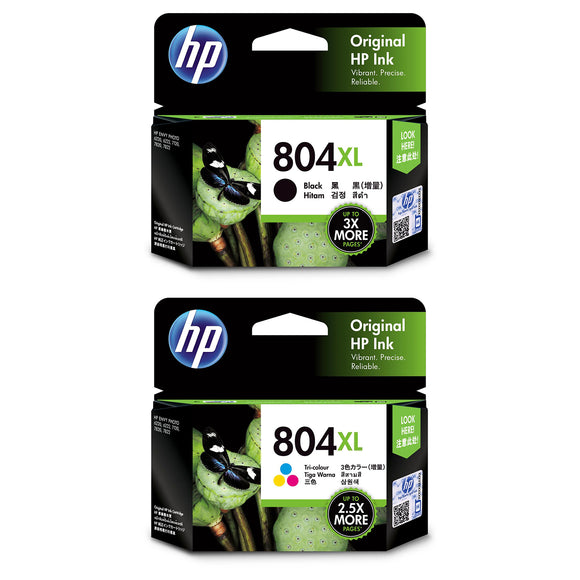 HP 804XL Black Cyan Magenta Yellow Ink Cartridge Toner Value Pack Genuine Original