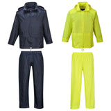 Portwest Classic PVC Coated Waterproof Vented Rain Suit Jacket Pants Raincoat Hooded L440