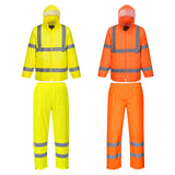 Portwest Hi-Vis Waterproof Windproof Reflective Rain Coat Jacket Pants Suit H440 H441