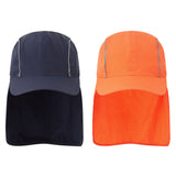 2 Pack Portwest Breathable Sun Shield Cap Reflective Safety Work Hat Neck Protection Shade Visor Navy Orange Bulk