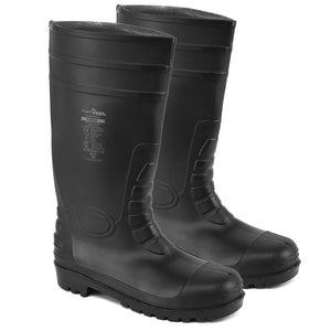 Portwest Total Safety Gumboot Steel Cap Toe PVC Wellington Gum Boots Work Shoes Waterproof Black FW95