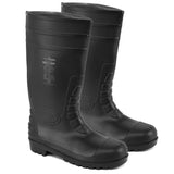 Portwest Total Safety Gumboot Steel Cap Toe PVC Wellington Gum Boots Work Shoes Waterproof Black FW95