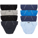 8 Pack Jockey Cotton Briefs Tunnel Waist Underwear Undies Black/Grey/Blue Bulk Assorted
