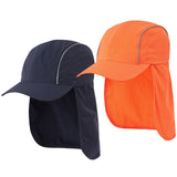 Portwest Breathable Sun Shield Cap Neck Protection UV Back Flap Reflective Wide Brim Hat Adjustable HA22 Visor Unisex for Beach Hiking Fishing