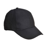 Portwest Six Panel Baseball Cap Adjustable Curve Plain Mens Womens Sun Hat Black B010