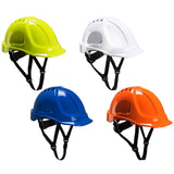4 Pack Portwest PS55 Endurance Plus Work Safety Helmet Hard Hat Bulk Head Protection Vented Lightweight Adjustable Hi-Vis Yellow/Orange/White/Blue