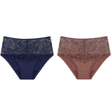 2pcs Triumph Essential Lace Maxi Womens Underwear Full Briefs Navy Blue Cacao Brown Undies Ladies Panties