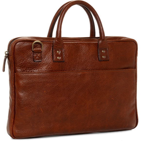 ONA The Kingston 15” Laptop Briefcase Italian Leather Case Shoulder Bag Walnut Brown