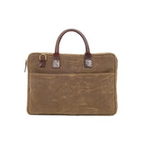 ONA The Kingston 15" Laptop Briefcase Canvas Leather Case Shoulder Bag Field Tan