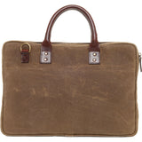 ONA The Kingston 15" Laptop Briefcase Canvas Leather Case Shoulder Bag Field Tan
