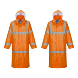 2x Portwest Hi Vis Orange Raincoat Long Rain Jacket Waterproof Reflective Workwear Bulk Men Women Unisex H445
