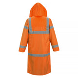 Portwest H445 Hi-Vis Raincoat Long Jacket Waterproof Windproof with Reflective Tape Men Women Unisex Workwear