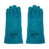 Safetyware Premium Full Leather Safety Work Heat Proof Welding Riggers Gloves Green for Tig Mig Welders BBQ