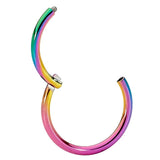 10mm Rainbow Ear Tragus Eyebrow Cartilage Septum Lip Nose Hoop Clicker Ring