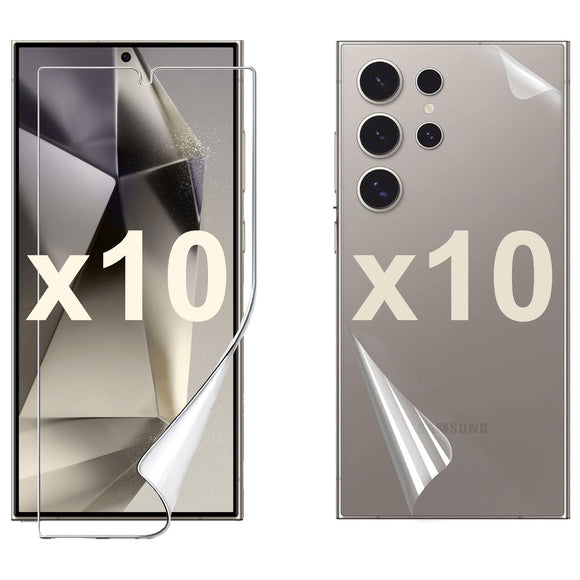 10 Set Soft Film Screen Protector for Samsung Galaxy S24 ULTRA Front and Back Bulk