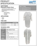 Safetyware Disposable Sterile Isolation Gown Cover Hospital Medical Lab Apron