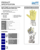 SafetyWare Para-Aramid High Heat Resistant Tig Mig Welding Gloves Aluminized Fire Proof for Welder Riggers BBQ