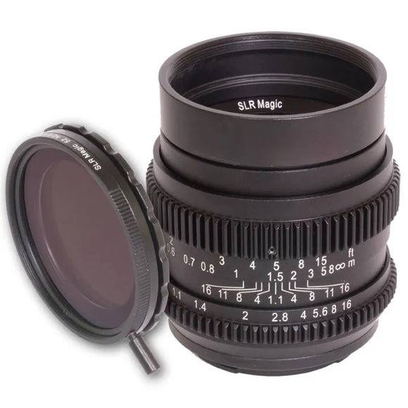 SLR Magic CINE Bundle 50mm F1.1 Camera Lens and 52mm Variable ND (II) E Mount