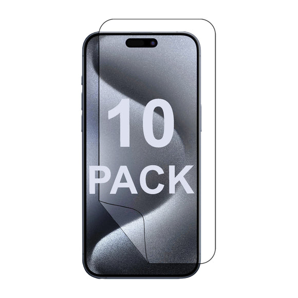 10x Soft PET Film Screen Protector Guard for Apple iPhone 15 PRO MAX Front Bulk