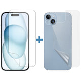 2 Set Soft PET Film Screen Protector Guard for Apple iPhone 15 Front and Back