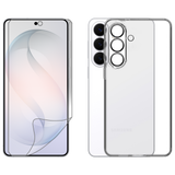 For Samsung Galaxy S26 Clear Back Case Cover and Soft Film Screen Protector