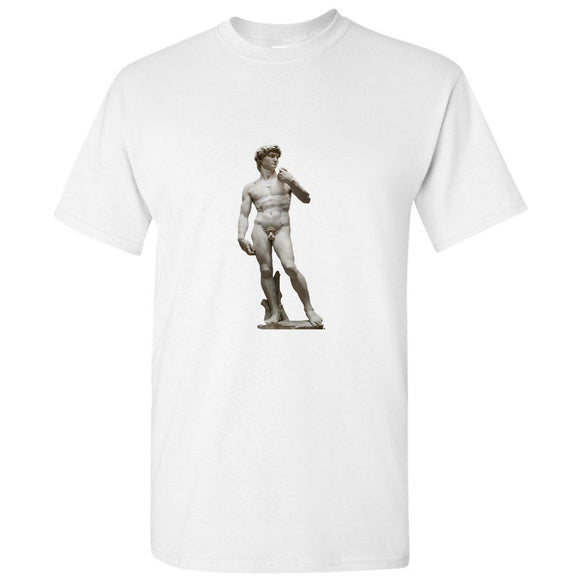 Michelangelo Statue of David Marble Sculpture Art White Men T Shirt Tee Top