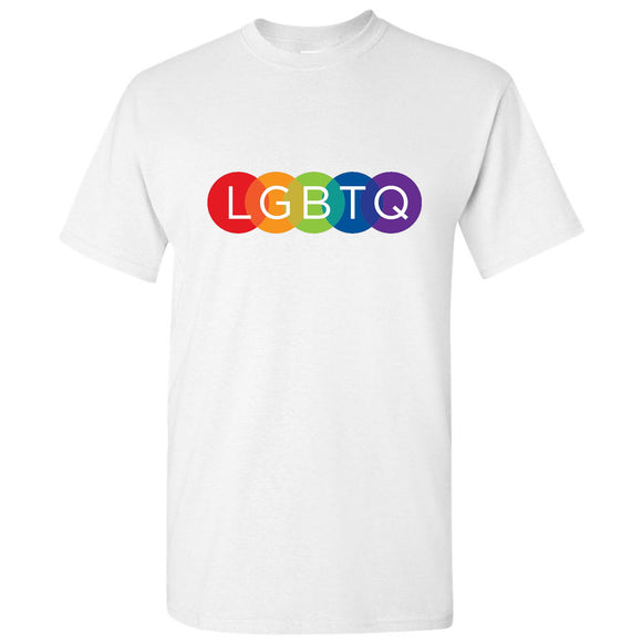 LGBTQ Flag Colourful Rainbow Gay Pride Lesbian Art Men White T Shirt Tee Top