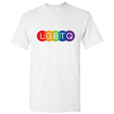 LGBTQ Flag Colourful Rainbow Gay Pride Lesbian Art Men White T Shirt Tee Top