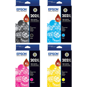 Epson 202XL Ink Cartridge Toner 4 Colours Value Pack Black Cyan Magenta Yellow Genuine Original