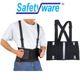 Safetyware Premium Reflective Back Support Belt Lumbar Lower Waist Brace Pain Relief Heavy Duty